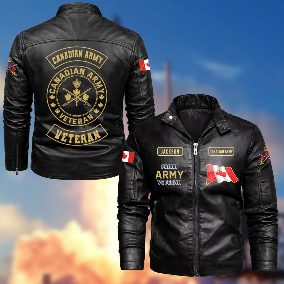 Premium Personalized Canadian Veterans Leather Jackets 020402, Gifts For Canadian Veterans