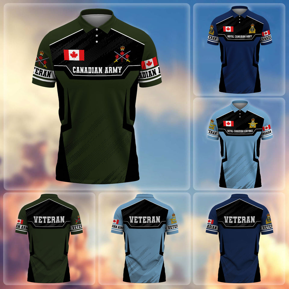 Premium Canadian Veteran Polo Shirt 13032601, Gifts For Canadian Veterans, Gifts For Independence Day, Veterans Day.