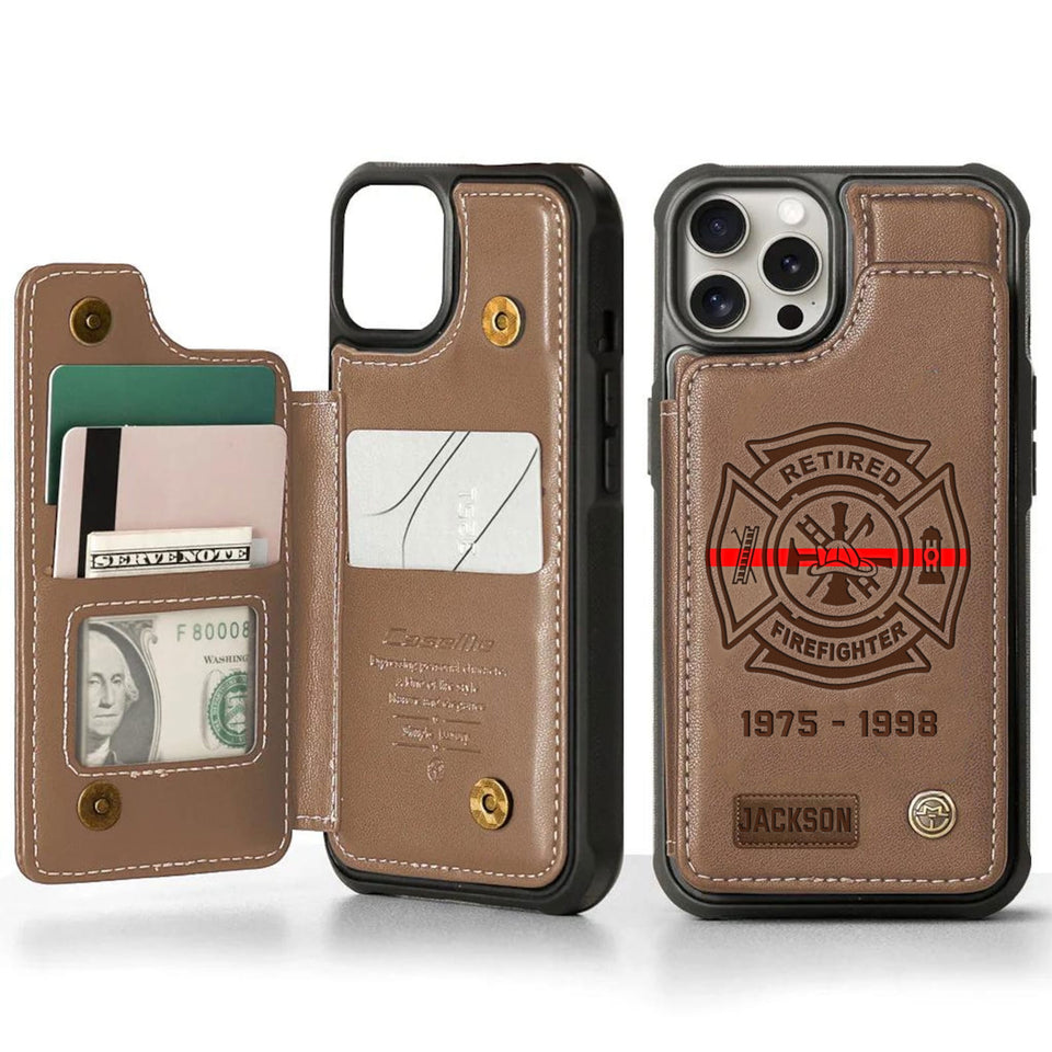 Personalized Premium Price Firefighter Leather Phonecase 25032601 Gift For Fireman Fighfighters