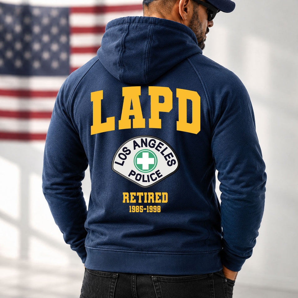 Personalized US Police Name, Dept & Year American Retro Hooded Sweatshirt Printed H1505