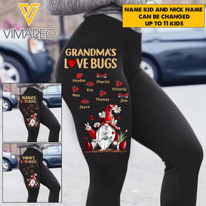 Personalized Grandma's Love Bugs Legging Printed 22MAR-HC17