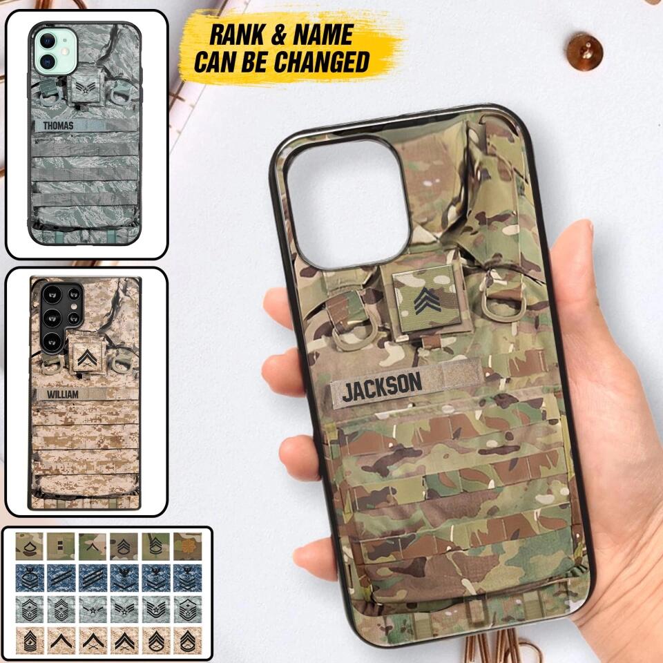 Personalized US Veterans/Soldier Camo Phone Case Printed 22OCT-DT07