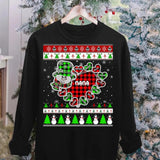 Personalized Grandma Nana Snow Kid Name Heart Christmas Crew Neck Sweatshirt Printed QTDT1310