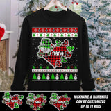 Personalized Grandma Nana Snow Kid Name Heart Christmas Crew Neck Sweatshirt Printed QTDT1310