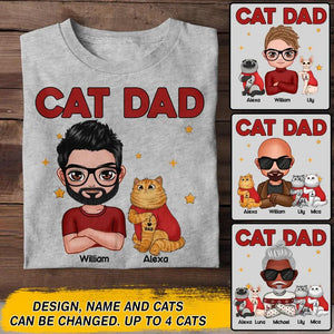 Personalized Cat Dad I Love Cat Tshirt Printed 22NOV-DT07