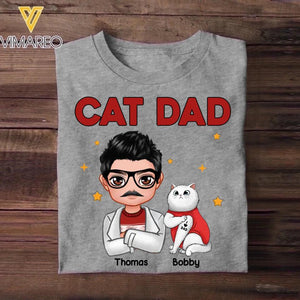 Personalized Cat Dad I Love Cat Tshirt Printed 22NOV-DT07