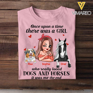 Personalized Once Upon A Time There Was A Girl Who Really Loved Dogs And Horses Tshirt Printed 22NOV-HQ07