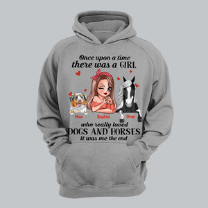 Personalized Once Upon A Time There Was A Girl Who Really Loved Dogs And Horses Tshirt Printed 22NOV-HQ07