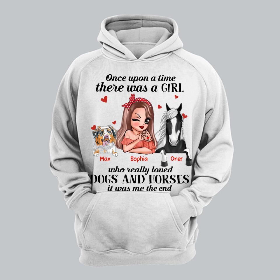 Personalized Once Upon A Time There Was A Girl Who Really Loved Dogs And Horses Tshirt Printed 22NOV-HQ07