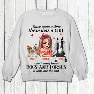 Personalized Once Upon A Time There Was A Girl Who Really Loved Dogs And Horses Tshirt Printed 22NOV-HQ07