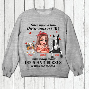 Personalized Once Upon A Time There Was A Girl Who Really Loved Dogs And Horses Tshirt Printed 22NOV-HQ07