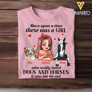 Personalized Once Upon A Time There Was A Girl Who Really Loved Dogs And Horses Tshirt Printed 22NOV-HQ07