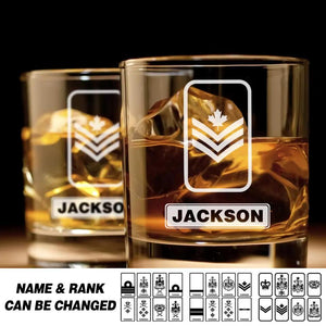 Personalized Canadian Solider/ Veteran Rank Name Whiskey Glass 3D Printed  22DEC-HQ05