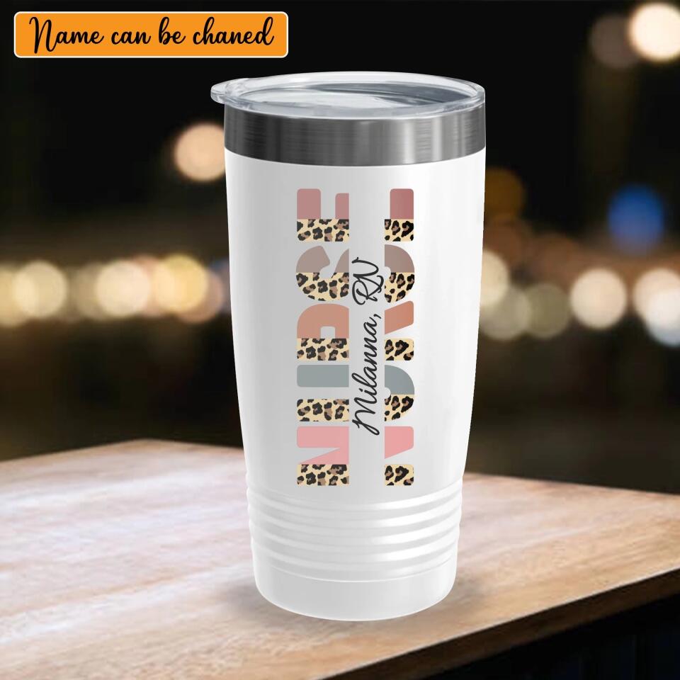 Personalized Nurse With Name Ringneck Tumbler Printed 22DEC-HY14