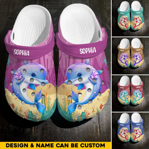 Personalized Dolphin Lover Colorful Clogs Slipper Shoes Printed QTHQ1007