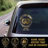 Personalized British Veterans Soldier Car Decal Printed QTPN1907