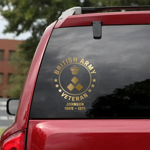 Personalized British Veterans Soldier Car Decal Printed QTPN1907