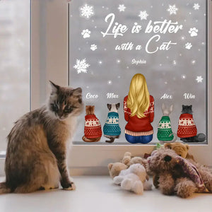 Personalized Life  Is Better With A Cat Window Decal Printed LDMHN23523