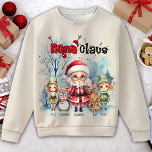 Personalized Nanaclaus With Kid Names Sweater Printed NTMTHN23716