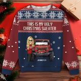 Personalized This Is My Ugly Christmas Sweater Jeep Girl Ugly Sweater Printed VQ23720