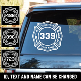 Personalized Fire Dept Custom ID & Name Gift For Firefighter Decal Printed LDMKH23726