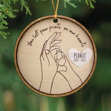 Personalized You Left Paw Prints On Our Hearts Memorial Dog Wooden Ornament 2 Layer Printed HTHVQ23730