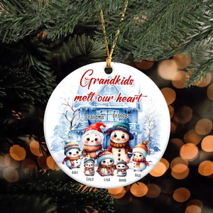 Personalized Grandkids Melt Our Hearts Nana Ceramic Ornament Printed HTHHN23731