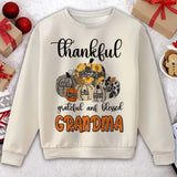 Personalized Thankful Grateful And Blessed Grandma Sweater Printed NTMTHN23734