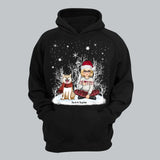 Personalized Dog & Girl Xmas Snow Hoodie 2D Printed PTN23668