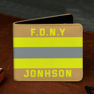 Personalized Firefighter Leather Wallet 3D Print QTKH748