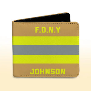 Personalized Firefighter Leather Wallet 3D Print QTKH748