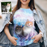 Personalized Upload Your Cat Photo Tie Dye 3D T-shirt Printed PTN23756