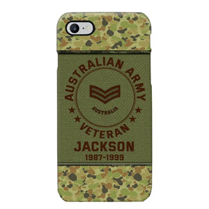 Personalized Australian Army Air Force Navy Rank & Custom Name Phone Case Printed KVH23759