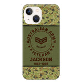 Personalized Australian Army Air Force Navy Rank & Custom Name Phone Case Printed KVH23759