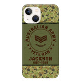 Personalized Australian Army Air Force Navy Rank & Custom Name Phone Case Printed KVH23759