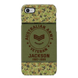 Personalized Australian Army Air Force Navy Rank & Custom Name Phone Case Printed KVH23759