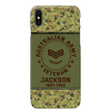 Personalized Australian Army Air Force Navy Rank & Custom Name Phone Case Printed KVH23759