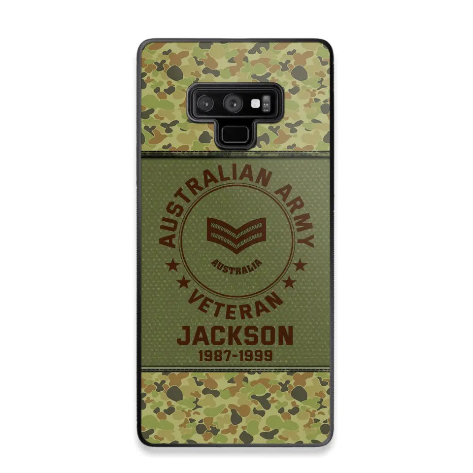 Personalized Australian Army Air Force Navy Rank & Custom Name Phone Case Printed KVH23759