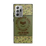 Personalized Australian Army Air Force Navy Rank & Custom Name Phone Case Printed KVH23759