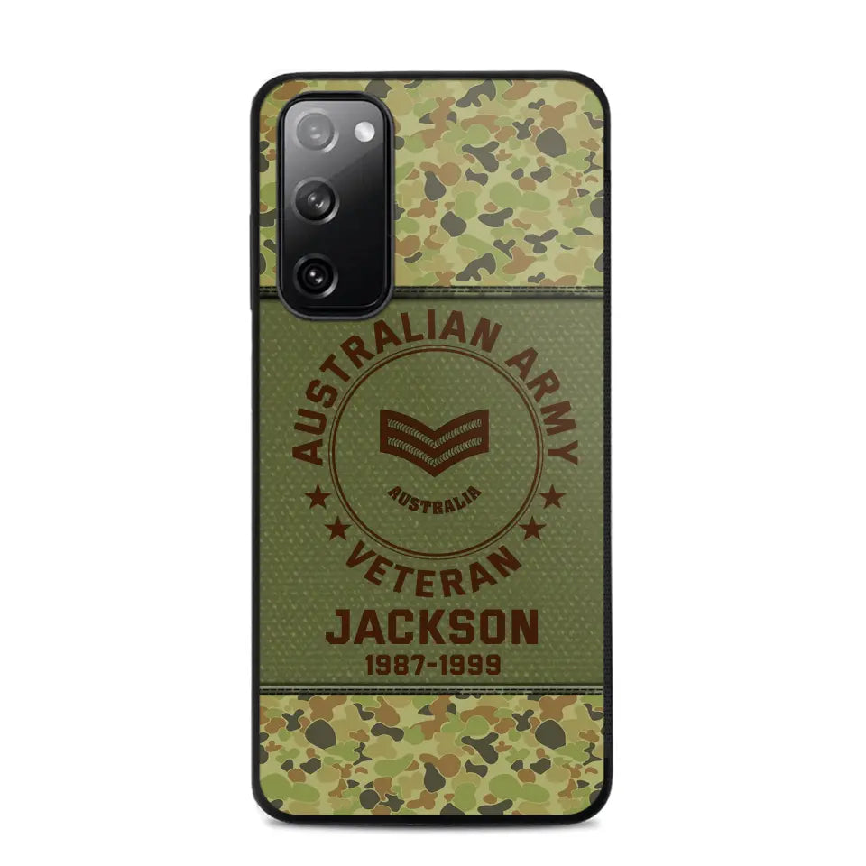 Personalized Australian Army Air Force Navy Rank & Custom Name Phone Case Printed KVH23759