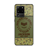 Personalized Australian Army Air Force Navy Rank & Custom Name Phone Case Printed KVH23759