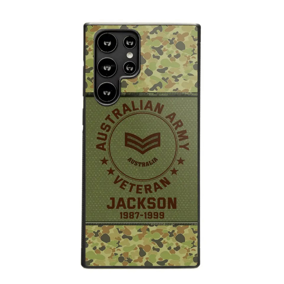 Personalized Australian Army Air Force Navy Rank & Custom Name Phone Case Printed KVH23759