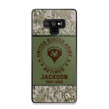 Personalized US Army Air Force Navy Rank & Custom Name Phone Case Printed KVH23759