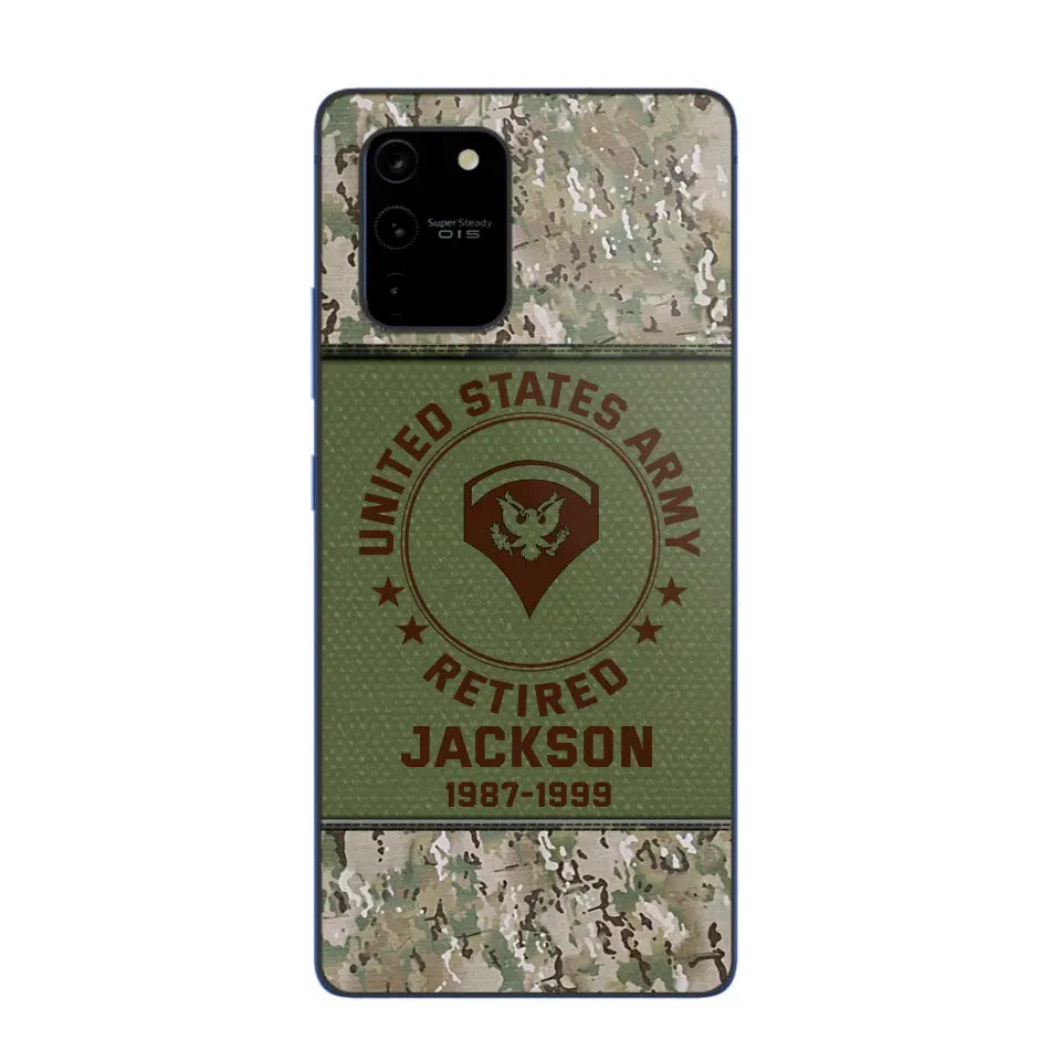 Personalized US Army Air Force Navy Rank & Custom Name Phone Case Printed KVH23759