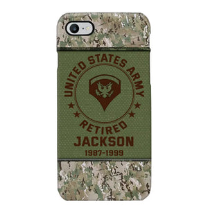 Personalized US Army Air Force Navy Rank & Custom Name Phone Case Printed KVH23759