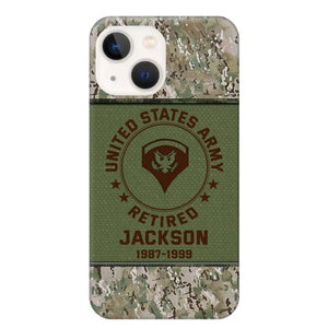 Personalized US Army Air Force Navy Rank & Custom Name Phone Case Printed KVH23759