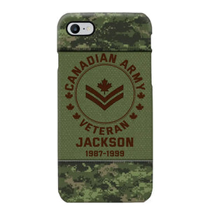 Personalized Canadian Army Air Force Navy Rank & Custom Name Phone Case Printed KVH23759