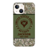 Personalized US Army Air Force Navy Rank & Custom Name Phone Case Printed KVH23759