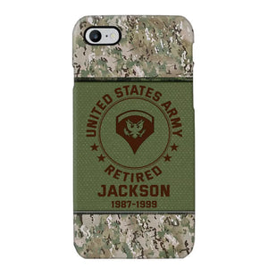 Personalized US Army Air Force Navy Rank & Custom Name Phone Case Printed KVH23759