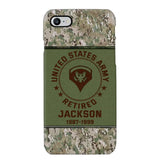 Personalized US Army Air Force Navy Rank & Custom Name Phone Case Printed KVH23759